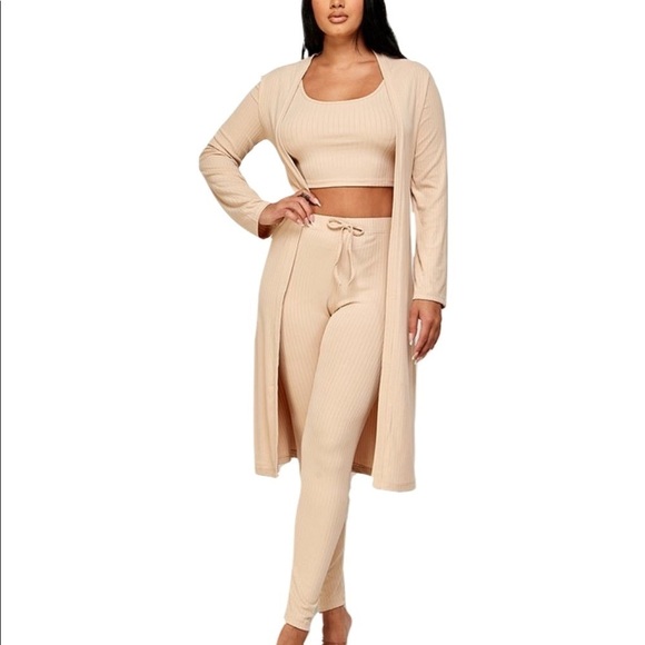 Pants - 3 Piece Cardigan, Top And Pants Set